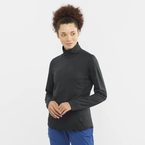 Casaco Salomon Essential Lightwarm Half Zip Feminino Pretas | PT M31568